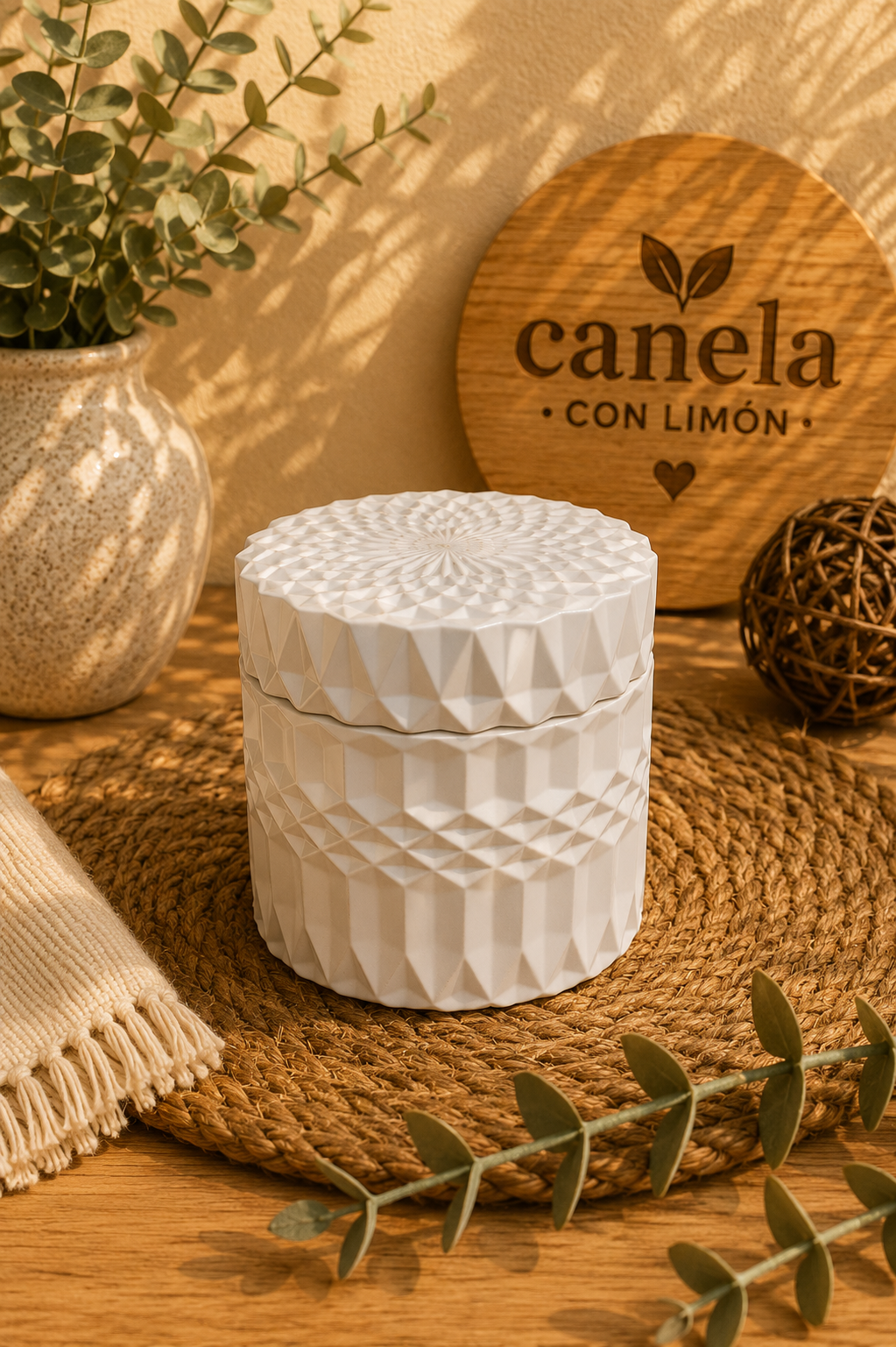 Escayola decorativa Recipiente Bombonera