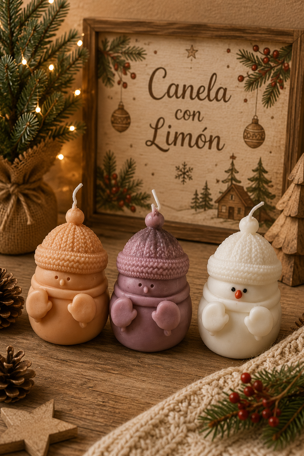 Vela Muñeco de nieve