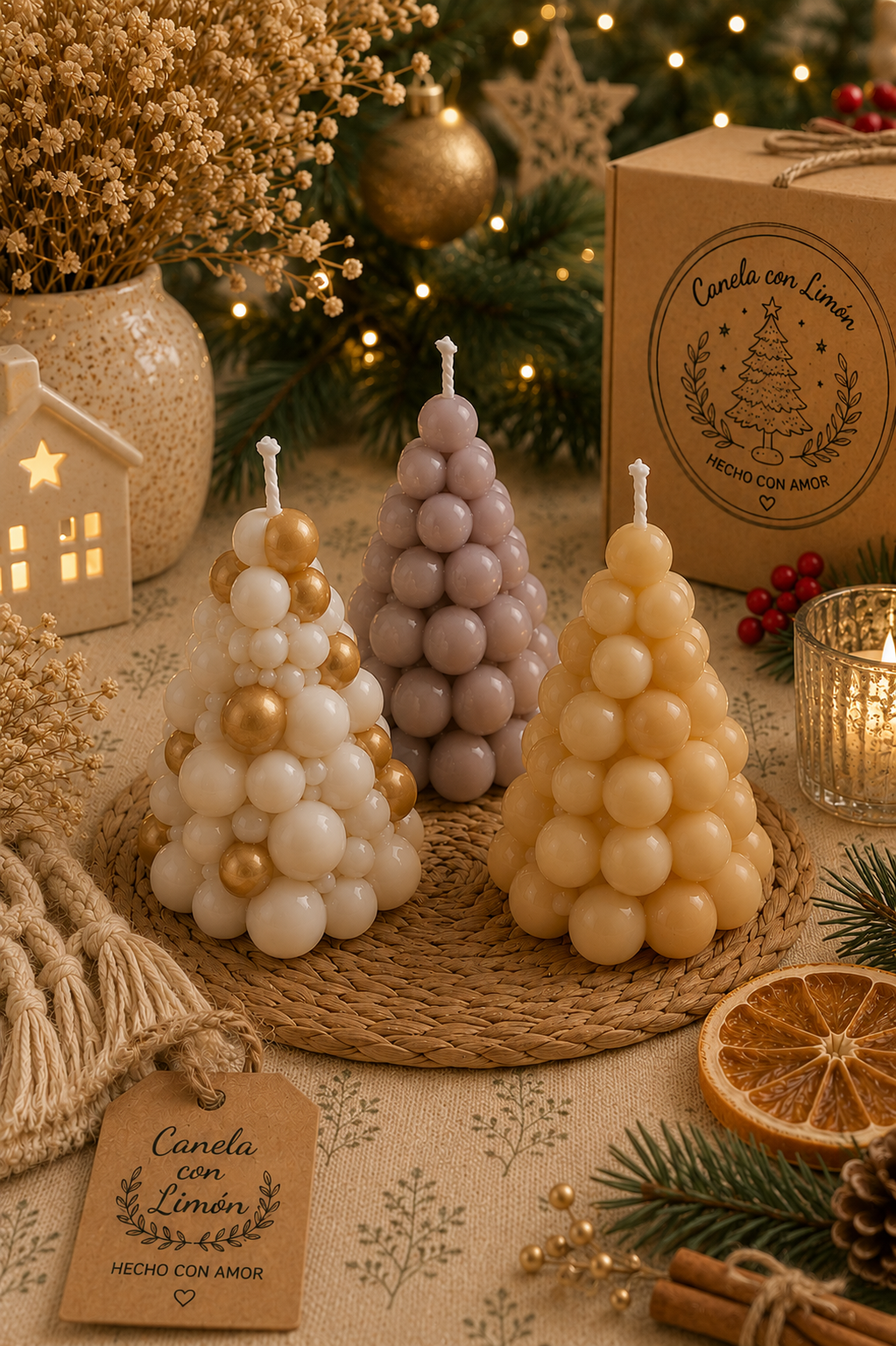 Velas Árboles de Navidad