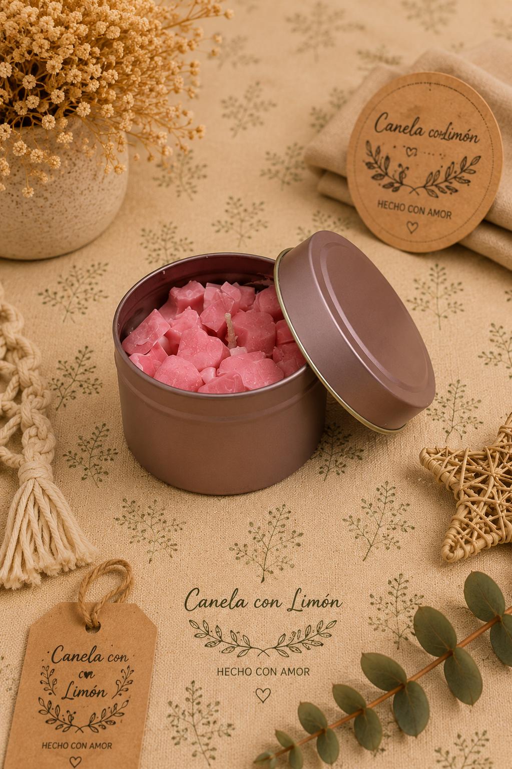 Velas Lata oro rosa