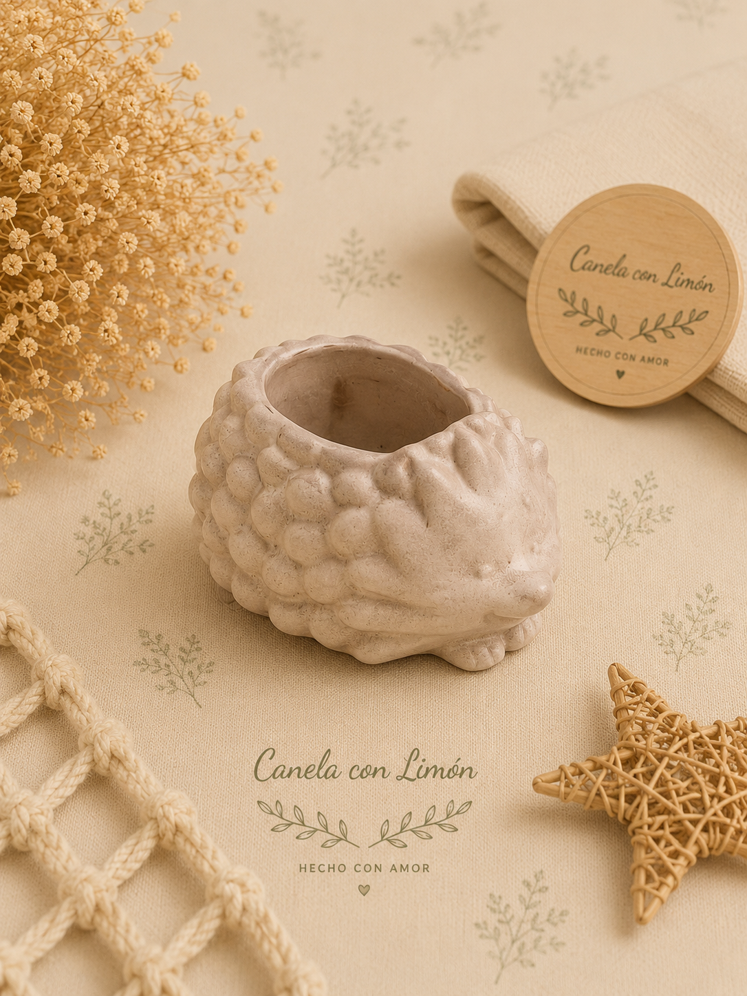 Escayola decorativa Portavela Erizo