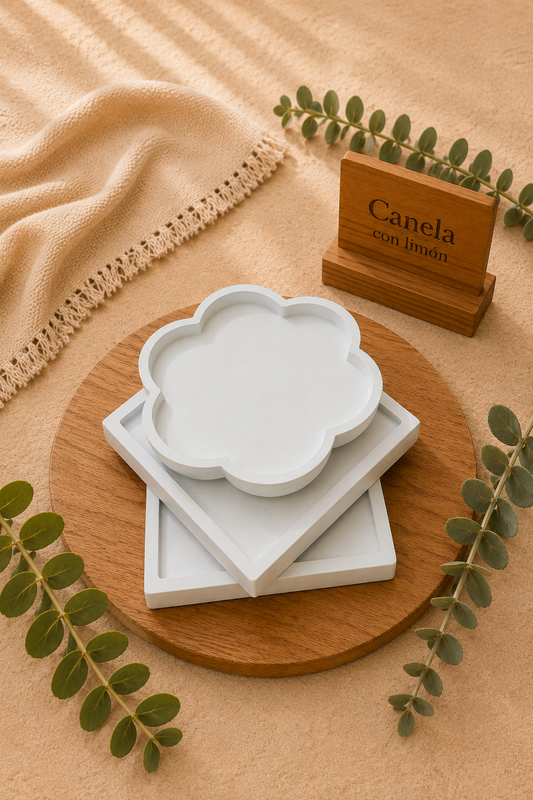 Escayola decorativa Plato Flor M