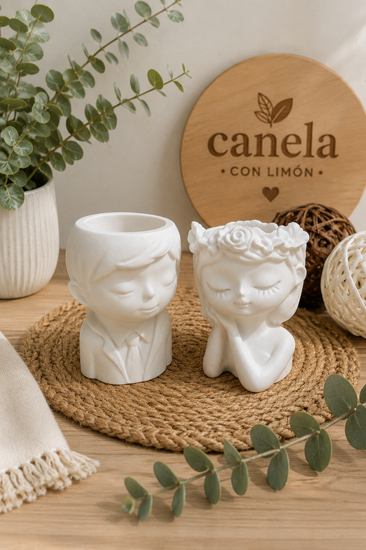 Escayola decorativa Portavela Soñador