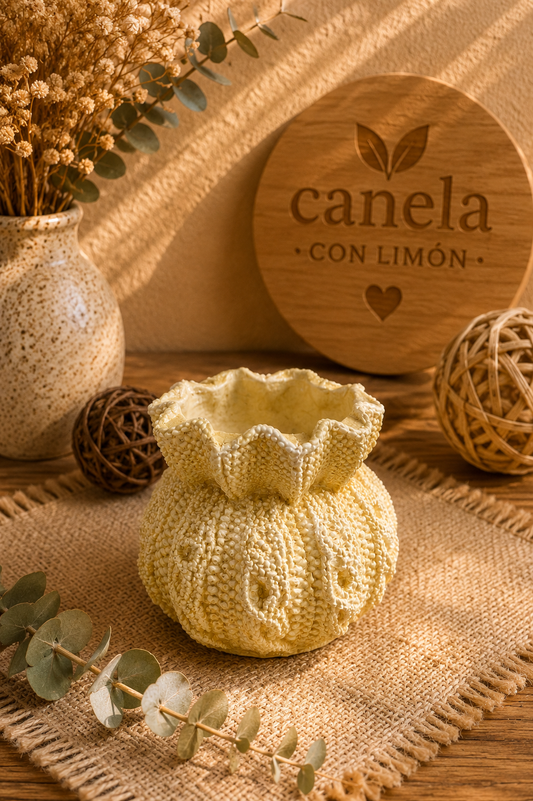 Escayola decorativa Recipiente Tejido M