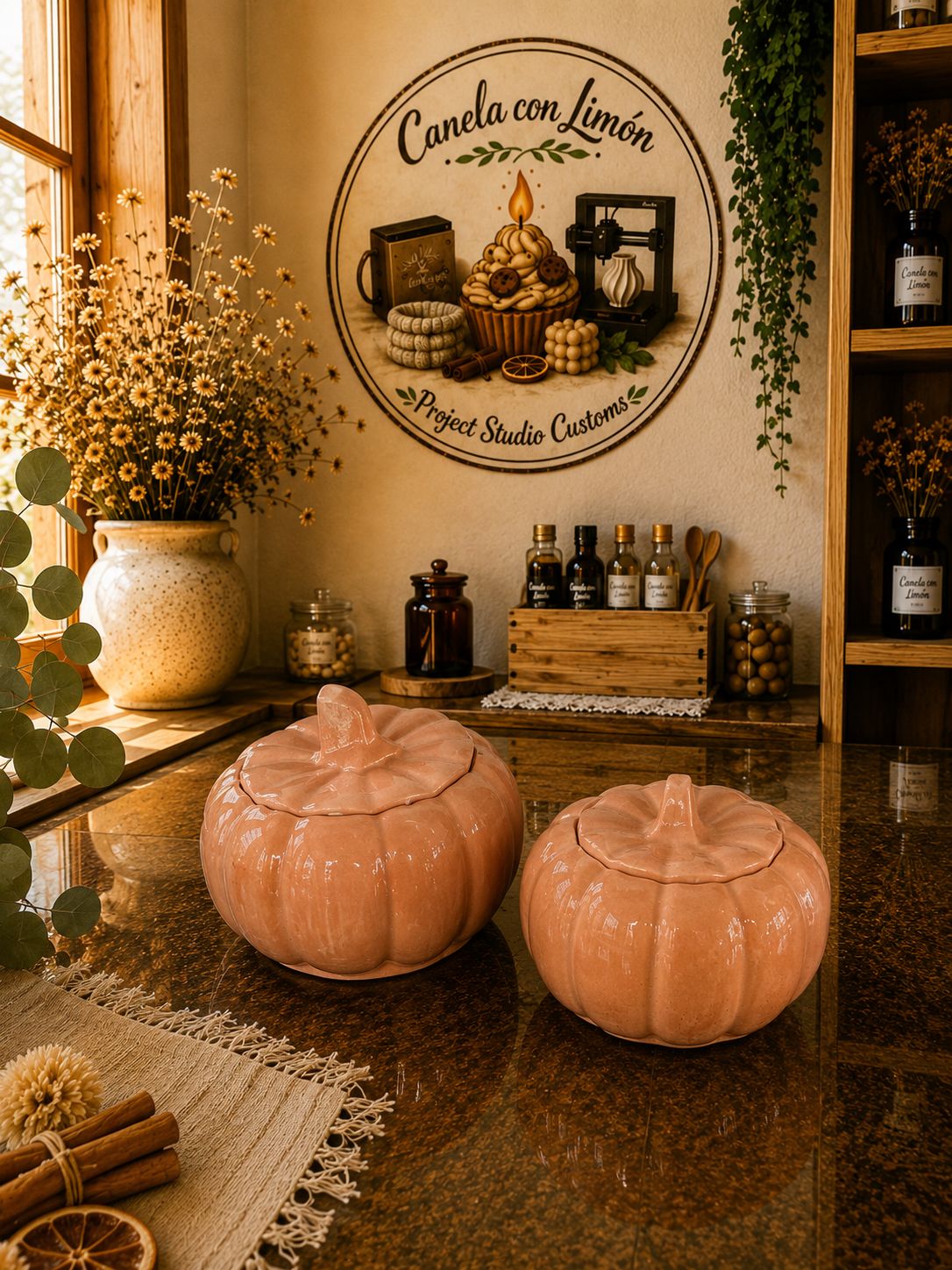 Velas recipiente duo Calabazas